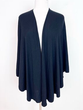 ECHO BLACK OPEN FRONT CARDIGAN WRAP SHAWL